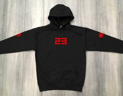 23 Tracksuit To Match Retro 13 Breds Black Red 23 Hoodie Joggers Set