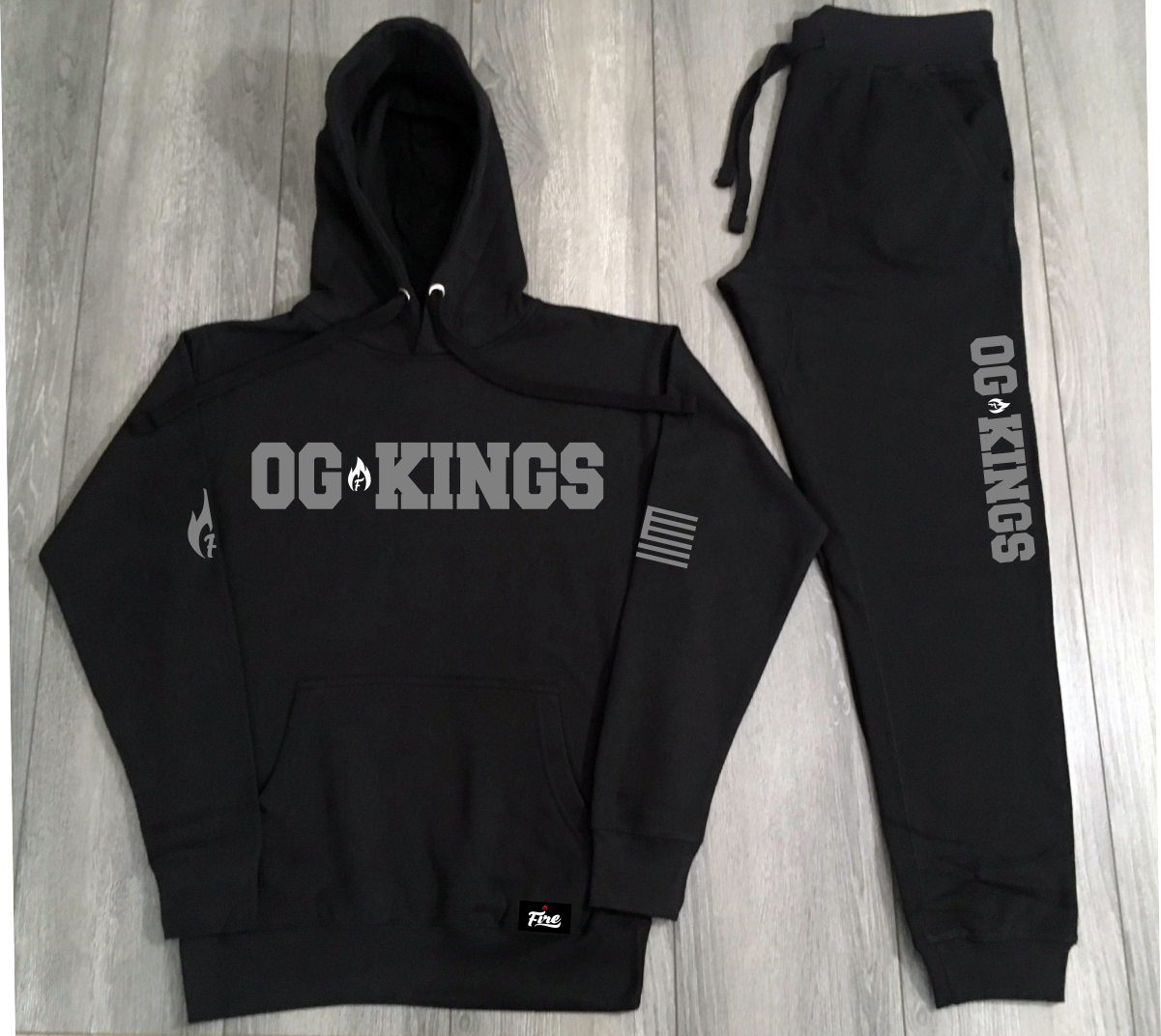 Men's Black and Grey Sweatsuit To Match Air Jordan 11 Cool Grey Black Sneaker Hoodie and Joggers