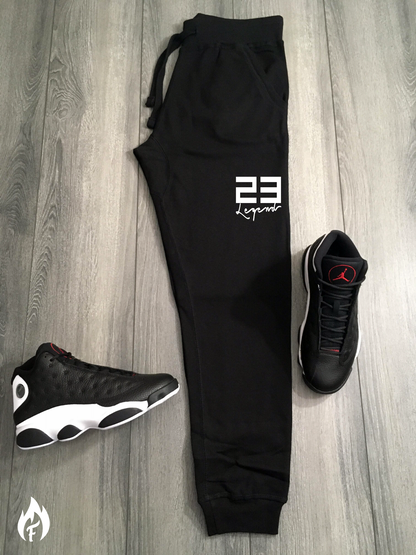 Men's 23 Legend Black Sneaker Joggers To Match Air Jordan Retro 13 Reverse Got Game