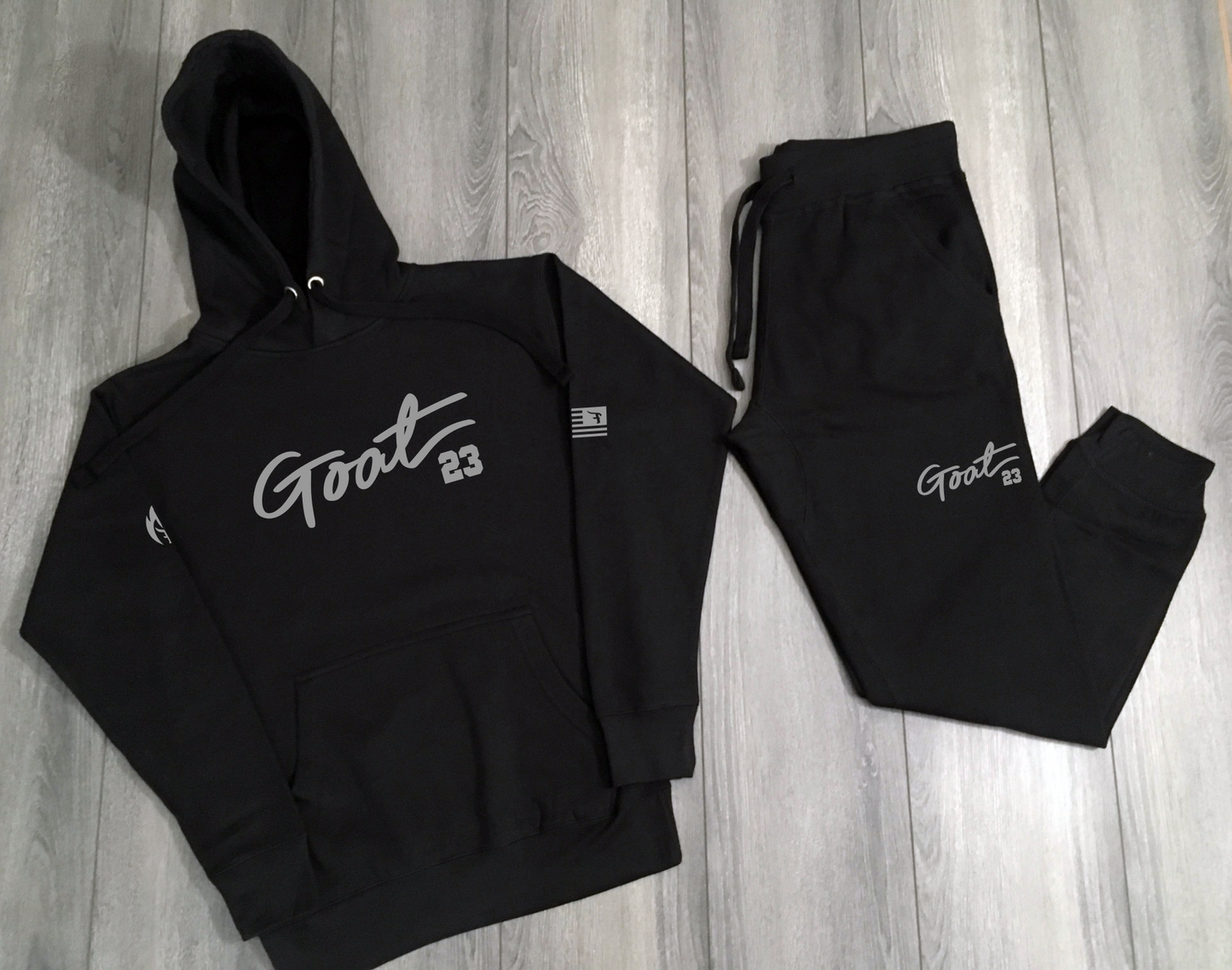Men's Graphic Sneaker Sweatsuit To Match Air Jordan 11 Retro Cool Grey Black GOAT 23 Hoodie Joggers Set