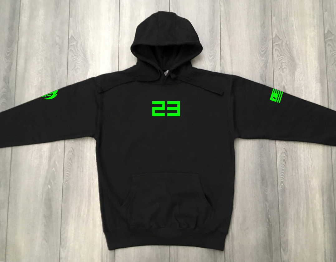 23 Track Suit To Match Retro 6 Electric Green Black Hoodie & Joggers