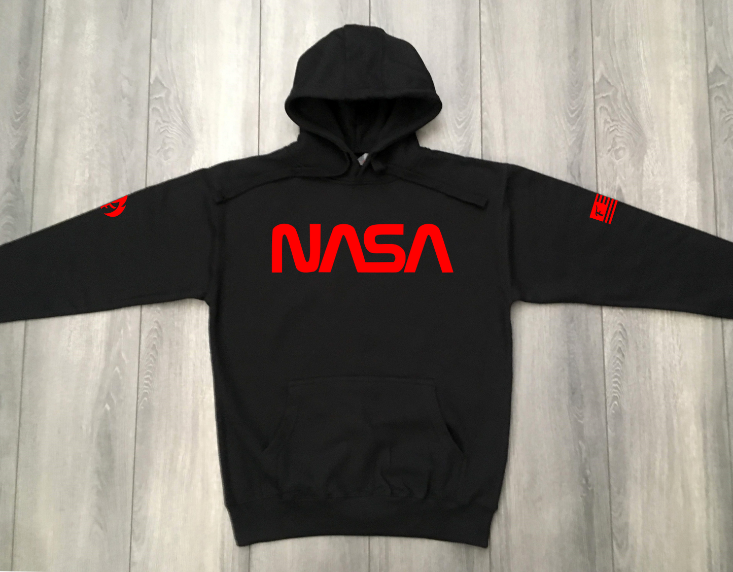 NASA Black & Red Hoodie To Match Retro Bred Sneakers