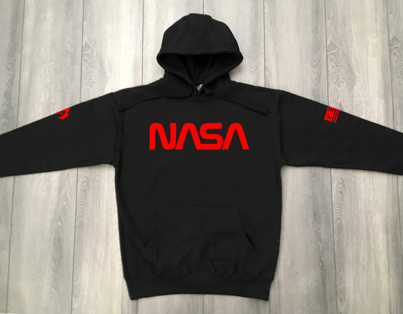 NASA Black Hoodie To Match Air Jordan Retro 13 Bred Men's Sneaker Matching Hoodie